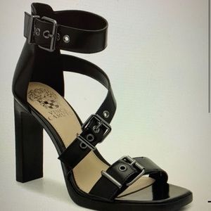 Vince Camuto Heeled Sandals - Size 7.5 - Black Patent -Pristine Condition